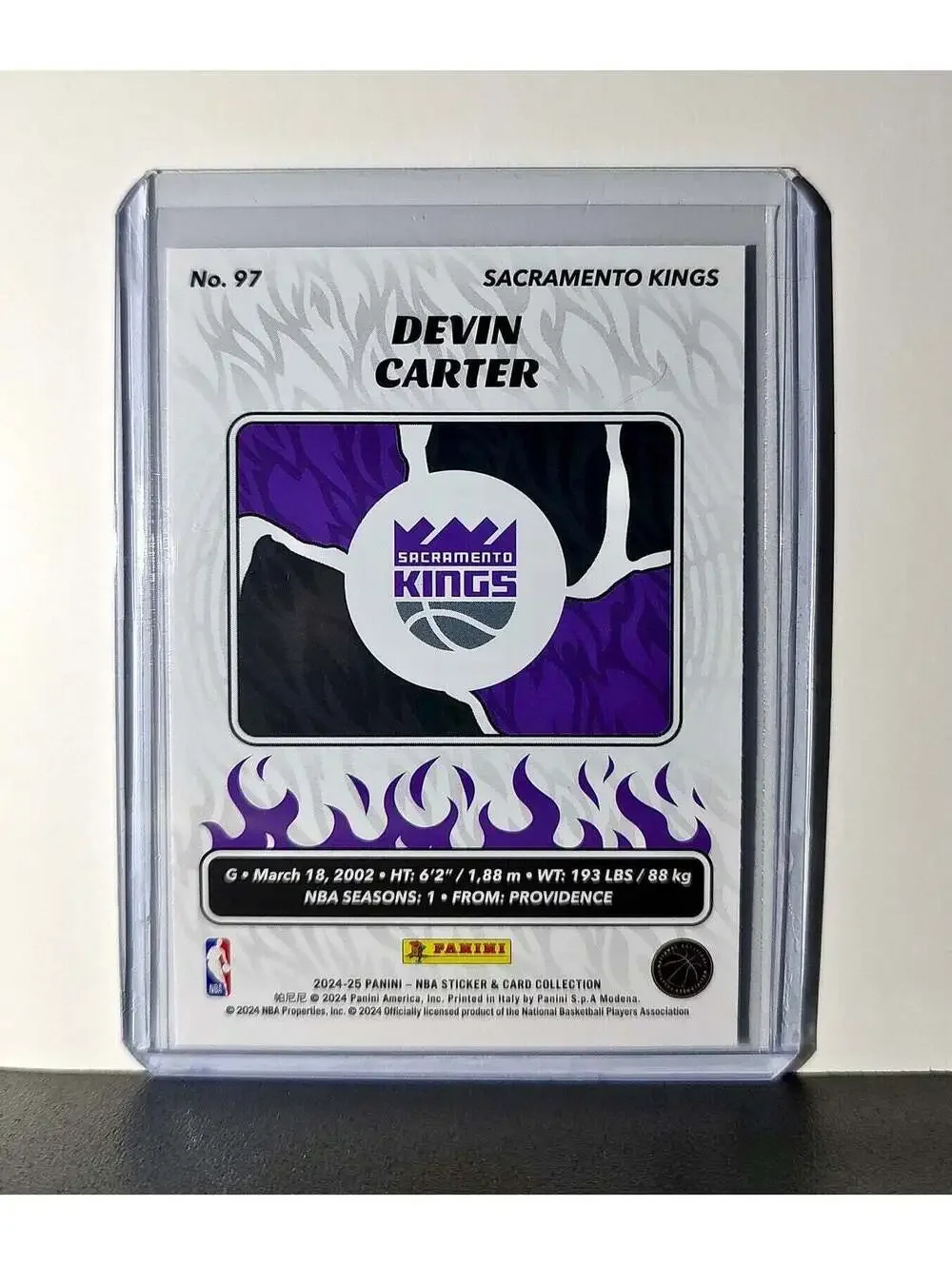 Devin Carter Rookie 2024-25 Panini NBA #97 Sticker Card Sacramento Kings